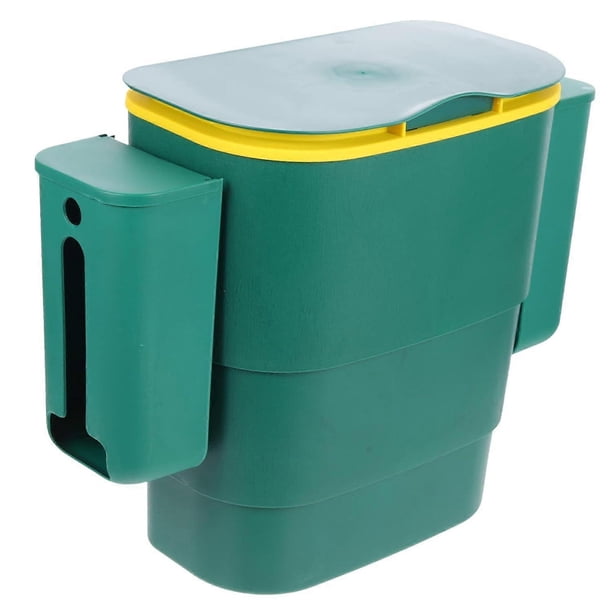 1 Set Wall-Mounted Trash Can Container with Lid Wall Mounted Trash Can Cabinet Door Trash Can Hanging Kitchen Trash Can Car Trash Can
