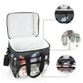 thumbnail image 6 of FORMRS Insulated Cooler Bag 24 Cans Capacity Soft Leakproof Lunch Box with Side Pockets, Green Snowmen, 6 of 7