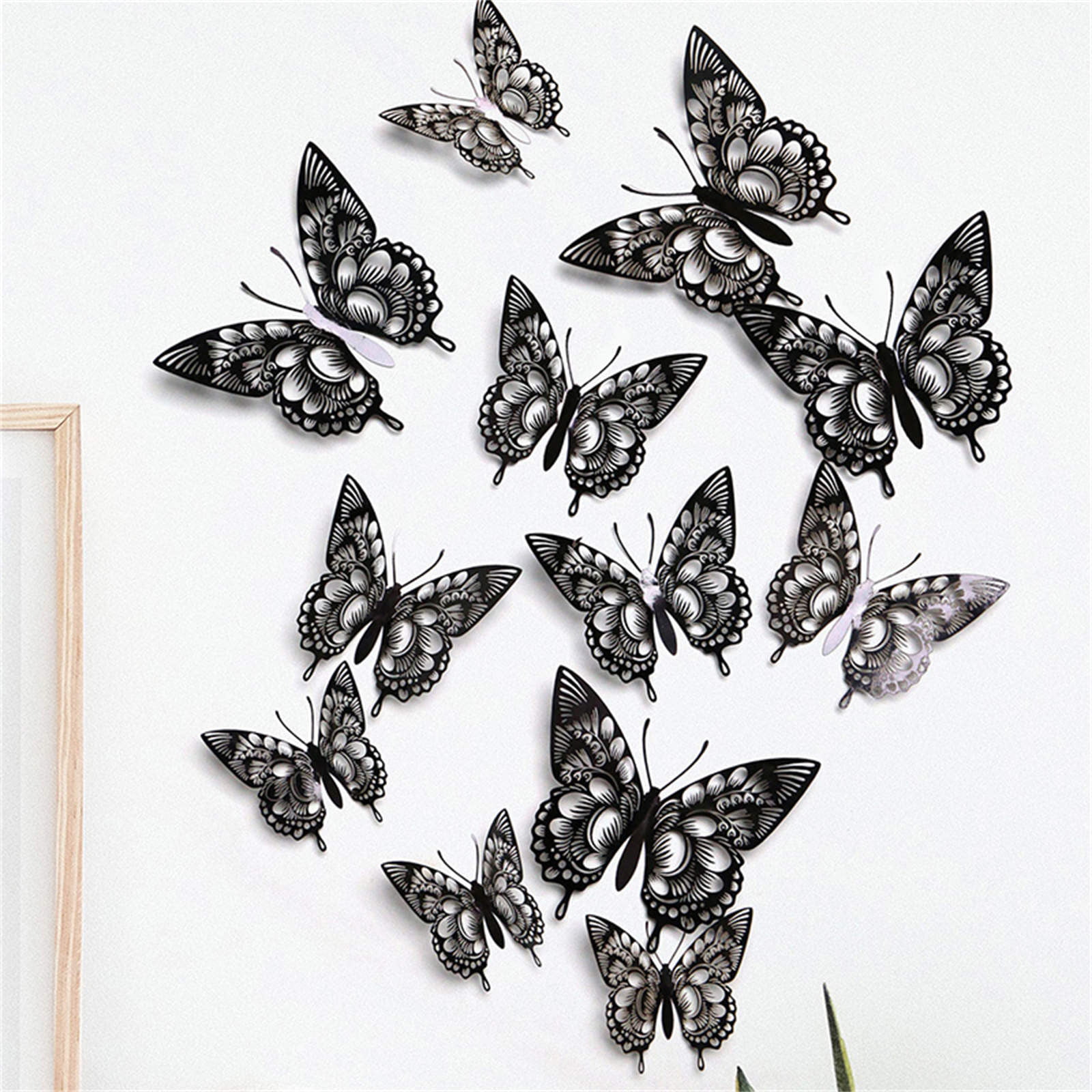 2.5" White Gray Grey Flower Vine Butterfly Embroidery Patch 