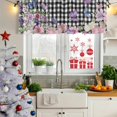 thumbnail image 5 of Spring Floral Curtain Valances for Windows, Kitchen Valance Window Treatments Panel 2 Pack, Black White Checkered Farmhouse Butterfly Rod Pocket Short Curtains for Bathroom Bedroom 60 x 18 Inch, 5 of 8