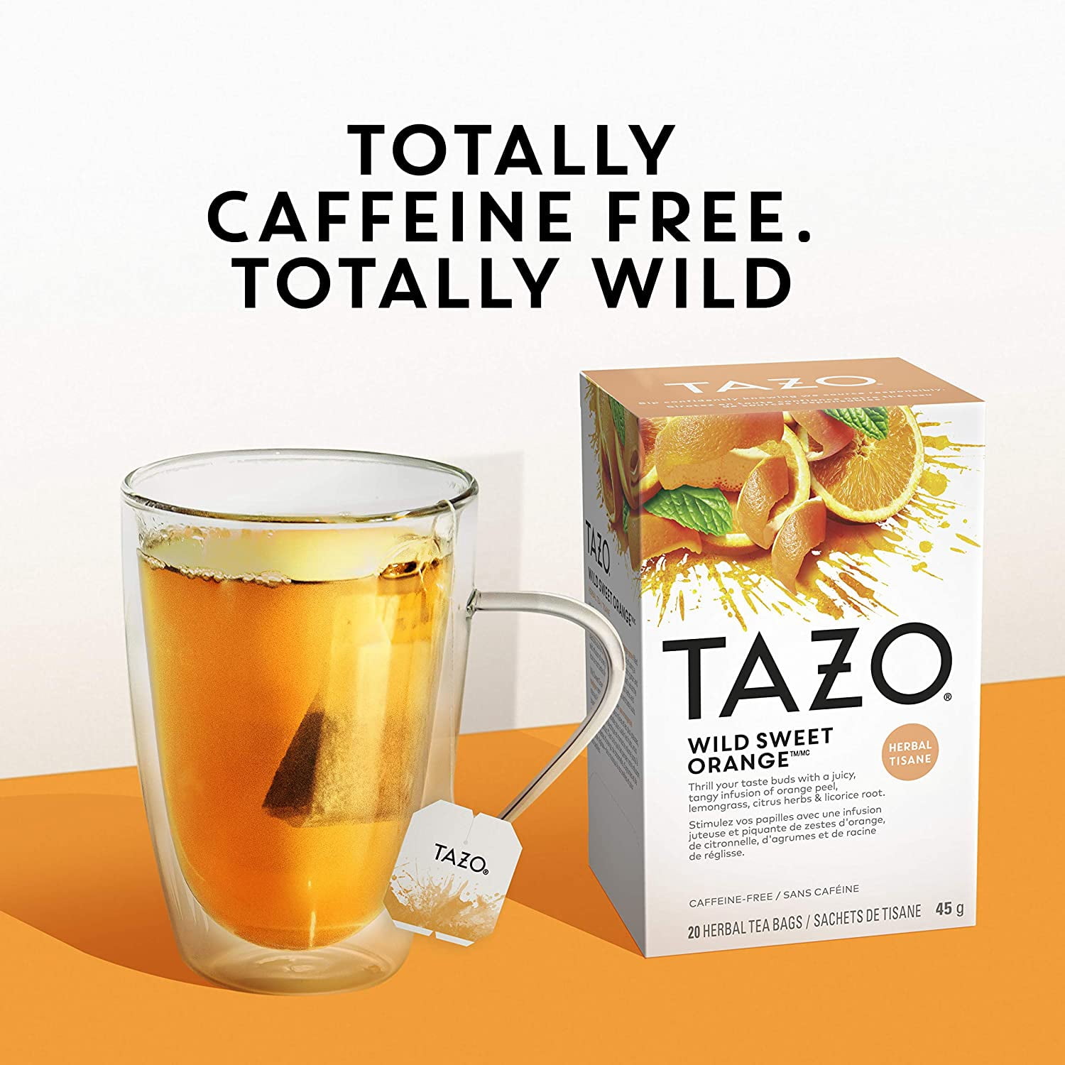 Wild Sweet Orange Tea Bags, Unsweetened Herbal Tea, Caffeine-Free, 120 Total Tea Bags (20ct - Pack of 6)