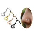 thumbnail image 2 of Tachuelas de acero inoxidable para la nariz, anillos Multicolor con forma de corazón, ganchos para Piercing, joyería para el cuerpo, nueva moda, 2 of 4