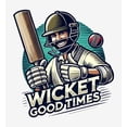 thumbnail image 5 of Cricket Sports Wicket Good Time Adult White Crew Neck Long Sleeve Tee-Medium, 5 of 6