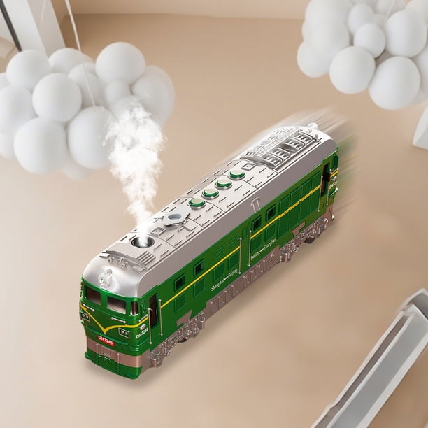 Oioii Train Sets for Kids Christmas Train Toys Steam Locomotive, Glowing Passenger Carriages, Luxury Tracks, Light & Sounds Rechargeable Birthday Gifts for Boys Girls