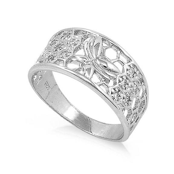 925 Sterling Silver Queen Honey Butterfly Ring Size 6