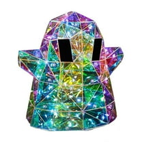 Prismatic Ghost Halloween Decor, Prismatic Iridescent Ghost Decor, Light Up Ghost, LED Lights Ghost Decor, Halloween Decorations Colorful Glow Lights Outdoor Indoor 6.5x7.8 Inch