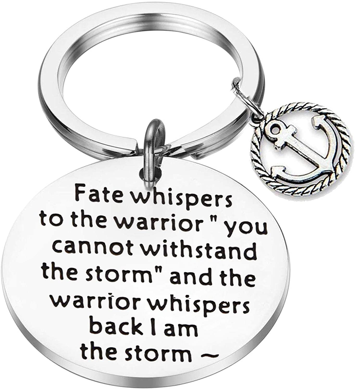 Inspirational Fate Whispers I am the Storm Warrior Quote Necklace 