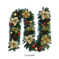 thumbnail image 3 of HongHeng Artificial Christmas Poinsettia Garland with Eucalyptus Leaves, Red Berries Garland Decor for Home, Fireplace, Wall, Porch, Table, Mantle, Indoor Outdoor Decoration, 3 of 6