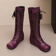 thumbnail image 2 of SACFOF Stylish Women Victorian Boots Low Kitten Heel Mid Calf Boots Lace Up Cute Bow Boots for Ladies Witch Shoes, 2 of 6
