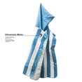 thumbnail image 2 of MinxNY Kids Hooded Microfiber Poncho Beach Towel Cover-up with UV Sensor - Turquoise Stripe, 2 of 2