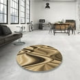 thumbnail image 3 of Ahgly Company Indoor Round Patterned Red Dirt Brown Area Rugs, 5' Round, 3 of 6