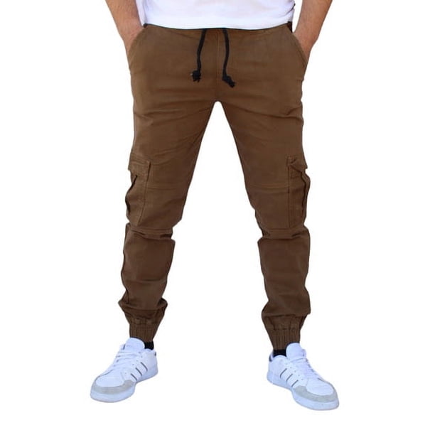 Jogger cargo de gabardina stretch John Silver Corte skinny color caqui oscuro
