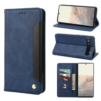 Feishell for Google Pixel 6A 6.1 inch Wallet Case,Shockproof Ultra Thin Premium PU Leather Magnetic Closure Card Slots Cash Pocket TPU Bumper Shock Absorbing Flip Kickstand Phone Cover,Blue