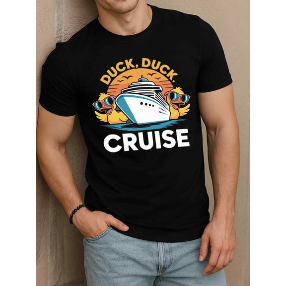 Greenink Duck, Duck Cruise T-Shirt Mens t shirt black elegantly 2026 spring and summer clothing Vintage Unisex Shirt Graphic Tee tshirts