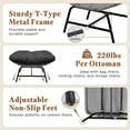 thumbnail image 4 of RADIATA 2-Pack Patio Wicker Ottoman Footrests with Adjustable Feet, All-Weather Outdoor Indoor Foot Stools Metal Frame, 220lb Capacity for Porch, Balcony, Living Room, Gray, 4 of 7