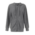 thumbnail image 3 of Niaviben Zip Up Hoodie Women Baggy Hoodie Thermal Hoodies for Women Warm Jackets for Women Jackets for Women Womens Zip Up Sweatshirt Winter Coats for Women Z Gray 2XL, 3 of 7