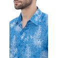 thumbnail image 3 of LA LEELA Men's Hawaiian Shirts Short Sleeve Button Down Shirt Mens Summer Holiday Beach Shirts Casual Aloha Tropical Shirts for Men Funny S Floral Leafs, Blue, 3 of 6