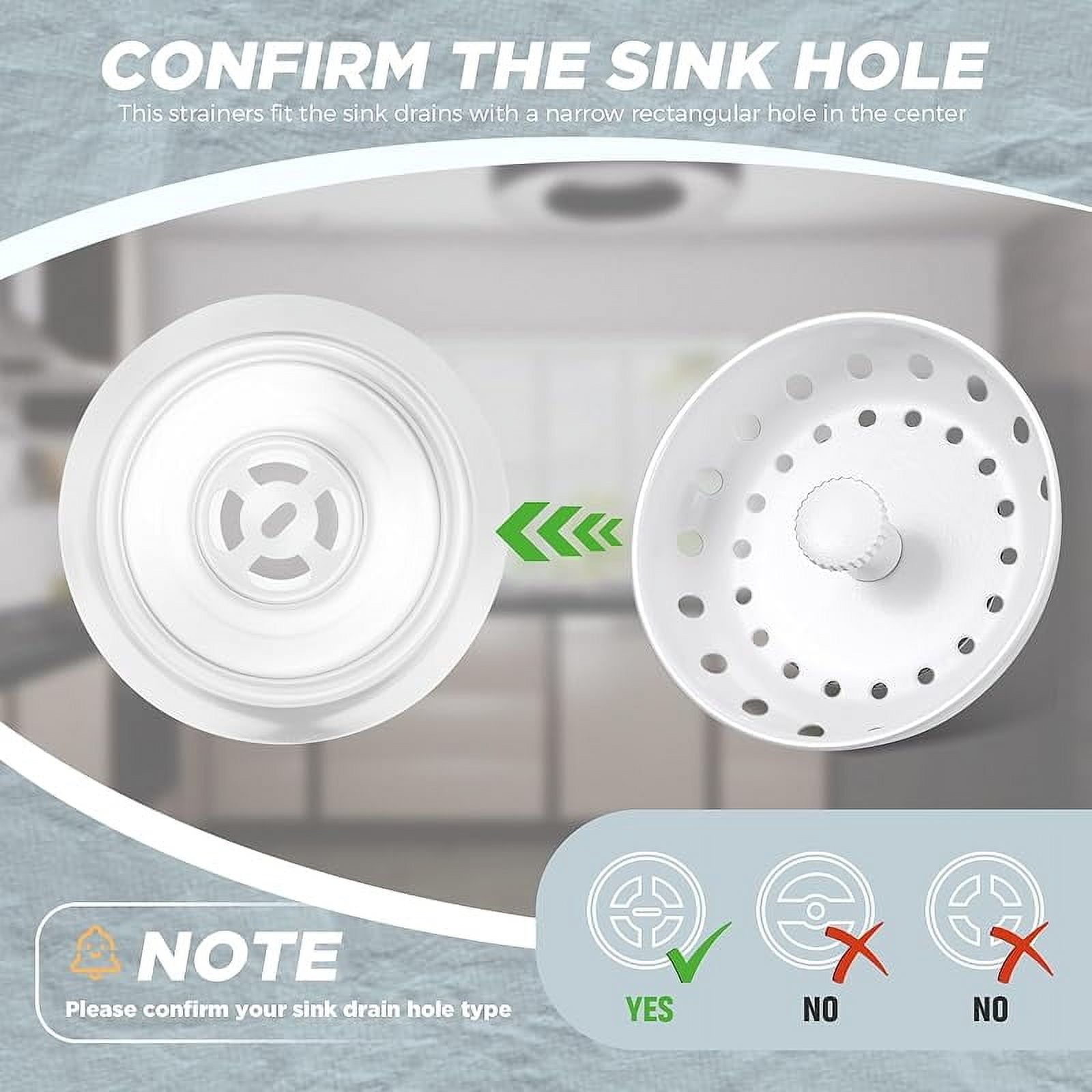 Mudder 3 Pcs Kitchen Sink Drain Strainer and Stopper Stainless Steel Garbage Disposal Plug with Handle Universal Anti-Clogging Kitchen Sink Filter Sieve Basket Strainer (Silver)