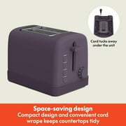 bella 2-Slice Toaster, 6 Setting Shade Control with Reheat, Cancel, Bagel & Defrost Buttons, Removable Crumb Tray, Anti Jam & Auto Shutoff, Plum