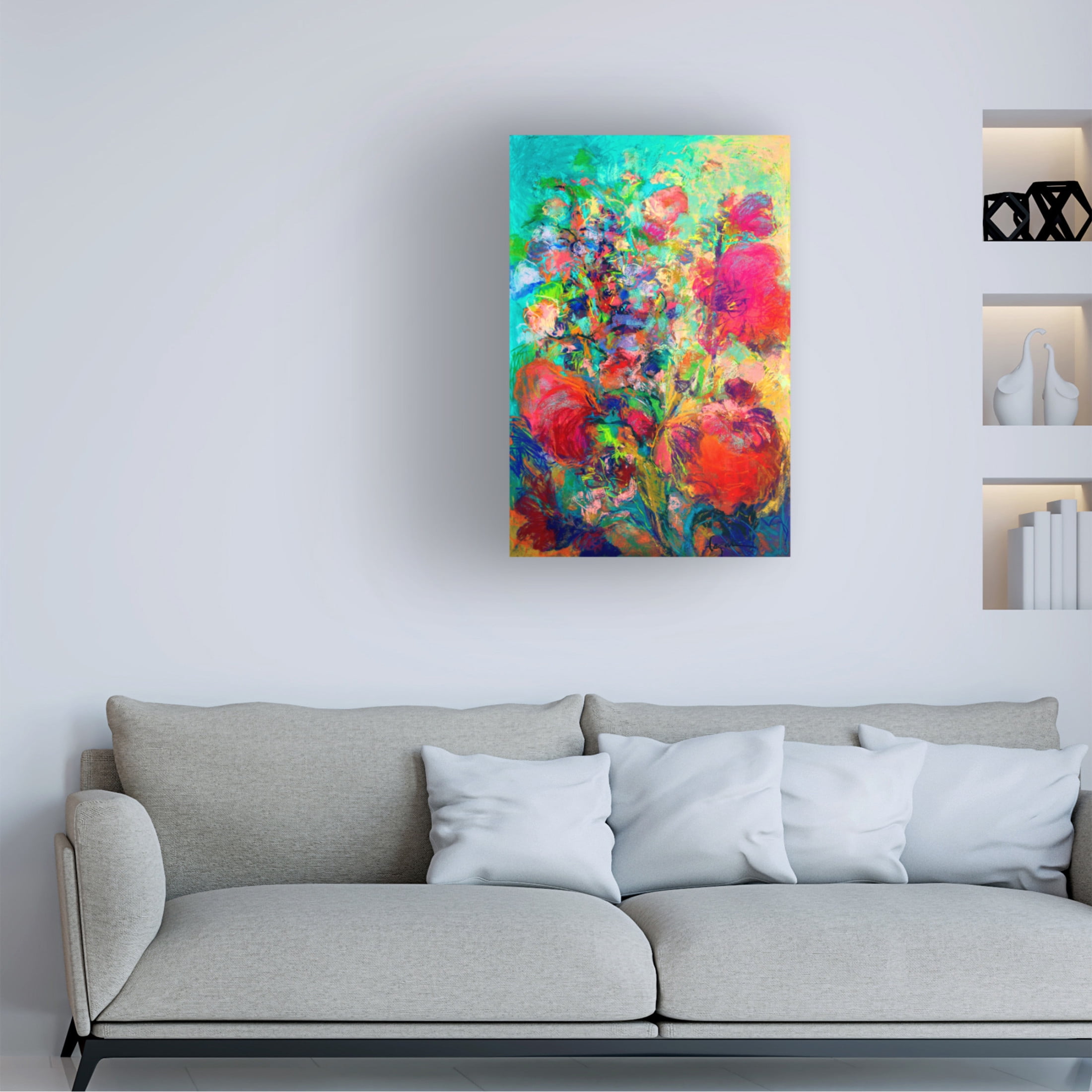 Canvas Wall Art - Dorothy Fagan 'Hollyhockdreams' Wall Art for Living Room, Bedroom, or Office D?cor by Trademark Fine Art - 22 x 32 Inches