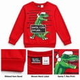 thumbnail image 5 of Quad Seven Boys Ugly Christmas Sweater Fleece Novelty Xmas Holiday Party Pullover Sweatshirt Red Dino Can Explain, 16/18, 5 of 7