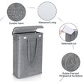 thumbnail image 2 of Cesto de ropa sucia CHAO plegable 45 litros con tapa gris 39 x 19 x 60 cm, 2 of 5