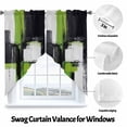 thumbnail image 3 of Abstract Graffiti Swag Curtain Valance for Windows, Green Black Angular Layout Window Treatments Short Swag Topper for Kitchen Windows Bathroom Bedroom, 36"x63", 3 of 8