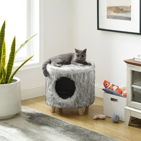 UPC: 0850018680707 | Sam s Pets Pufak 16 Gray Cat Tree Cylinder