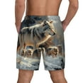 thumbnail image 2 of Lsque Mens Swim Trunks Wolf Family Winter Wonderland Pattern - Bathing Suit Compression Liner - Beach Swim Shorts Swimwear - (S-3XL) - Stretch Quick Dry -, 2 of 9