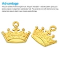 thumbnail image 5 of Crown Charm, 60Pcs Mini Crown Pendant Charm Bulk Metal Vintage Designer Queen, Gold Tone, 5 of 6