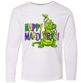 thumbnail image 3 of Inktastic Happy Mardi Gras Big and Little Alligators with Beads Long Sleeve Youth T-Shirt, 3 of 5