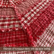 JCS Perfect Red 3 Plaid Homespun Cotton Fabric Sold by the Yard