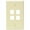 Almond, variant on Leviton QuickPort 4 Socket Faceplate