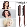 thumbnail image 4 of Teasing Hair Brush and Backcombing Comb Set, Boar Bristle, Wooden Handle, Volume Lift, 9.5in, 2PCS, 4 of 4