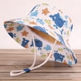 thumbnail image 4 of XUNKUSGA Baby Sun Hat Lightweight Wide Brim bucket hat UPF 50+ Toddler Beach Hat Casual Sun Protection summer hats with Adjustable Chin Strap,White,1-2Y, 4 of 8