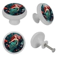 thumbnail image 4 of Mermaid Glow-in-the-Dark Fluorescent Drawer Pulls with Screws - Round 4-Pack, Suitable for Cabinets, Wardrobes, Dressers - Cabinet Knobs, Drawer Knobs, and Drawer Pulls, 4 of 6