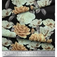 thumbnail image 2 of Soimoi Rayon Fabric Leaves & Rose Flower Decor Fabric Printed Yard 42 Inch Wide, 2 of 3