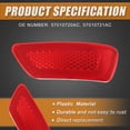 thumbnail image 3 of Unique Bargains Rear Right Bumper Reflector Light Cover Fit for Jeep Grand Cherokee 2011-2020 57010720AC 57010721AC Red, 3 of 6