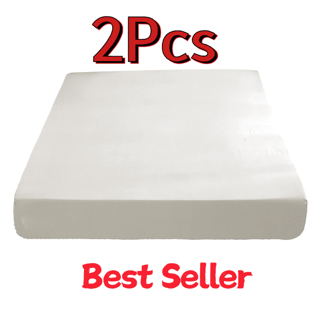SLYNSHome Drap-Housse Simple, 2 Pcs Drap-Housse Simple de Luxe d'Hôtel Seulement Ultra Doux, Respirant et Confortable - Blanc