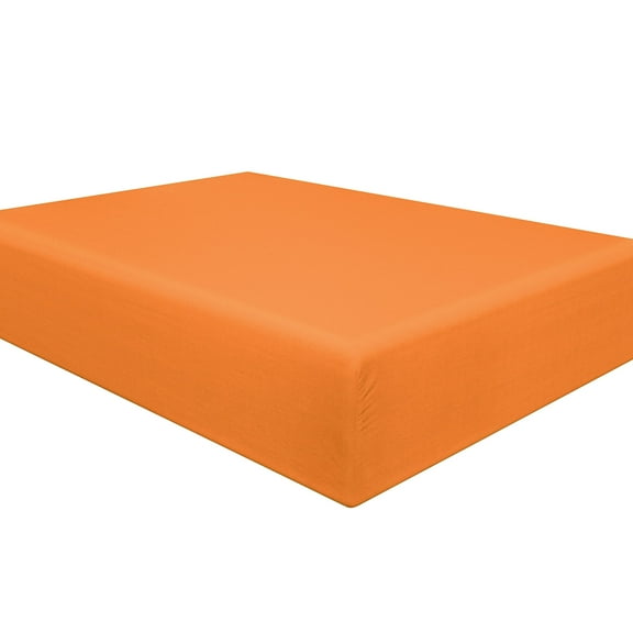 Ntbay Premium 1800 Series Microfiber Twin Fitted Sheet with Deep Pocket, Ultra Soft and Breathable Fitted Bed Sheet, 39x75 inches, Orange
