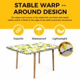 thumbnail image 4 of Yellow Lemon Table Cloths for 3 Foot Rectangle Tables, Summer Botanical Black Plaid Farmhouse Patio Waterproof Elastic Fitted Tablecloths, Washable Rectangular Table Cover for Camping, 4 of 8