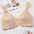 thumbnail image 4 of AINIYS Unpadded Soft Cup Bra Wireless Plus Size Non Padded Bra Minimizer Bras&nbsp; Bralette Secure Fit Bra for Women Unlined Underwire Bra Breathable Khaki 44, 4 of 5