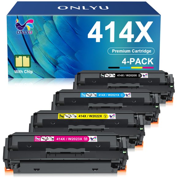 ONLYU Cartouche de Toner Compatible de Remplacement pour HP 414X 414A pour Laserjet Pro MFP M479fdw M479fdn M479dw Pro M454dw M454dn M455dn MFP M480f M479 M454 W2020X W2020