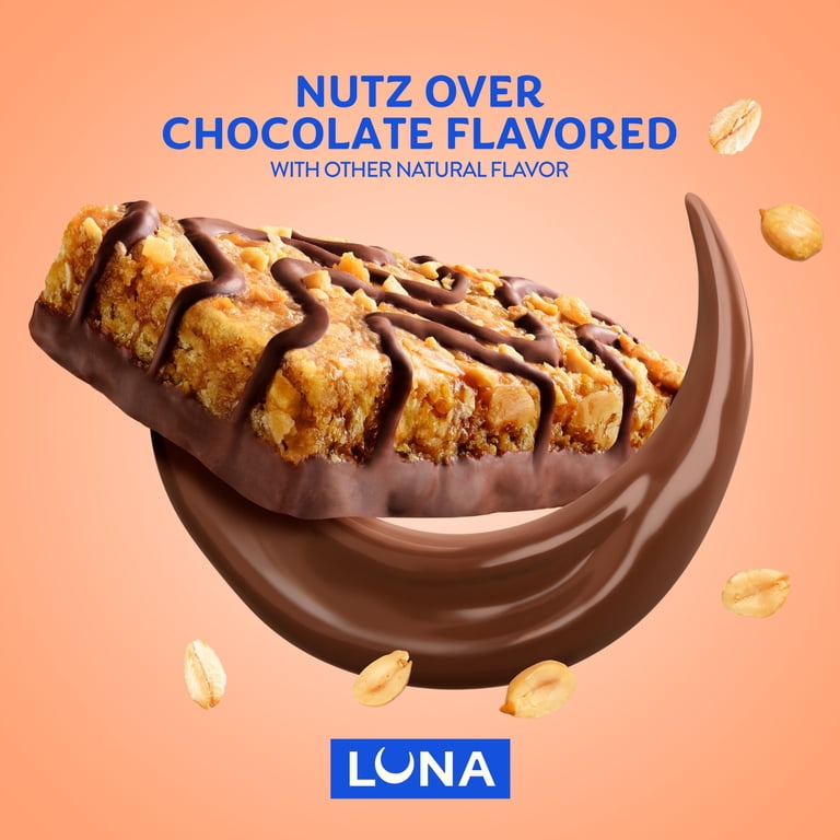 LUNA Bar - Nutz Over Chocolate, Gluten-Free, Non-GMO, 7-9g Protein