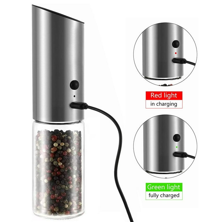 Homchum Gravity Electric Salt and Pepper Grinder Set, Automatic