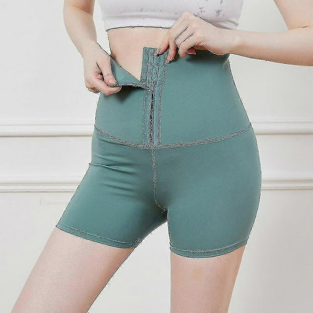 Women High Waist Body Shapewear Panties Waist Cincher Slimming Underwear High Waist Shorts Fajas Briefs Shapers Sports Fitness,3 Points Green