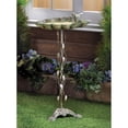 thumbnail image 2 of Zingz & Thingz Verdigris Leaf Birdbath 14.75x12.25x27.5", 2 of 3