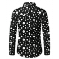 thumbnail image 1 of Camisa de hombre con estampado de lunares, cuello negro, blanco, azul y morado, ropa informal de calle de manga larga, diseño de moda urbana, 1 of 6