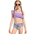 thumbnail image 5 of Yindaity Girls 2 Piece Bathing Suit Girl's 2 Piece Swimsuit Set Wireless Cute Bathing Suit Summer Beachwear Bikini Sets(Light Purple,8-9 Years), 5 of 7