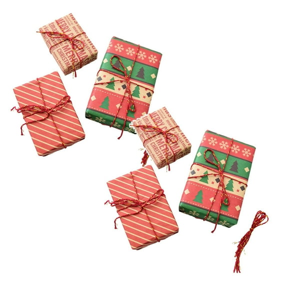 BOPORO 2 Pack Christmas Tree Mini Gift Boxes - Ornaments Present Decoration with Bells and Berries for Indoor/Outdoor Xmas Tree Party,Christmas Mini Gift Boxes,Tree Ornaments,Red
